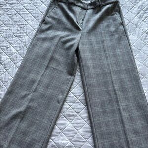 LOFT Gray Plaid Ankle Pants